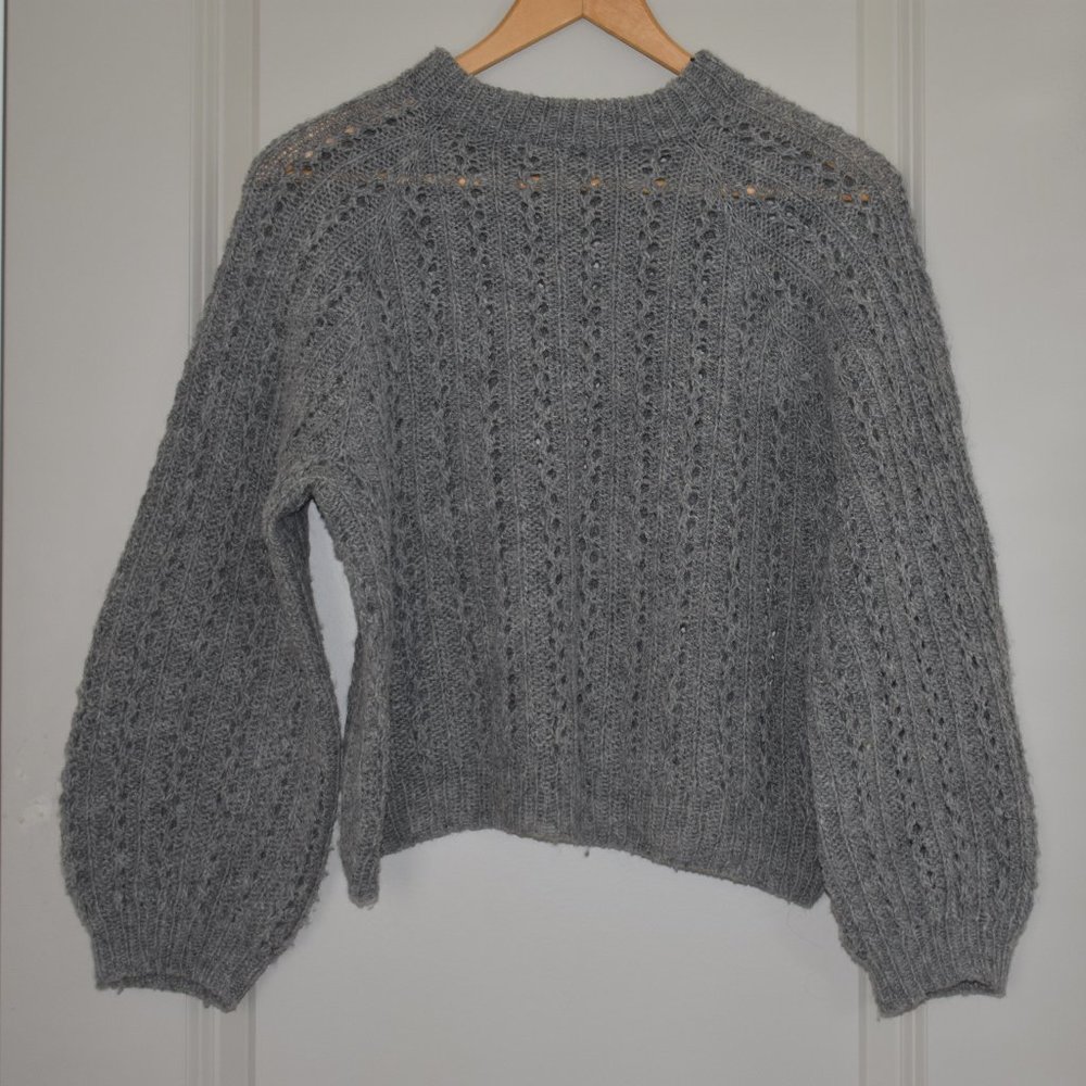 Grey Knitting for Olive Waffle Sweater